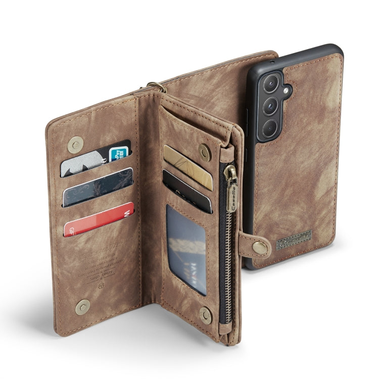 For Samsung Galaxy A55 5G CaseMe 008 Multifunctional Zipper Wallet Leather Phone Case with Lanyard(Brown) - free shipping - PMC Jewellery - Order now!