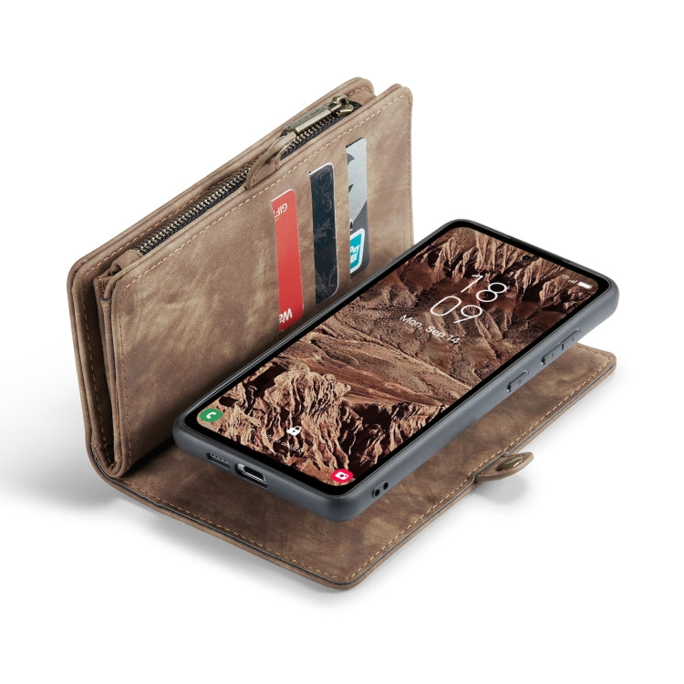 For Samsung Galaxy A55 5G CaseMe 008 Multifunctional Zipper Wallet Leather Phone Case with Lanyard(Brown) - free shipping - PMC Jewellery - Order now!