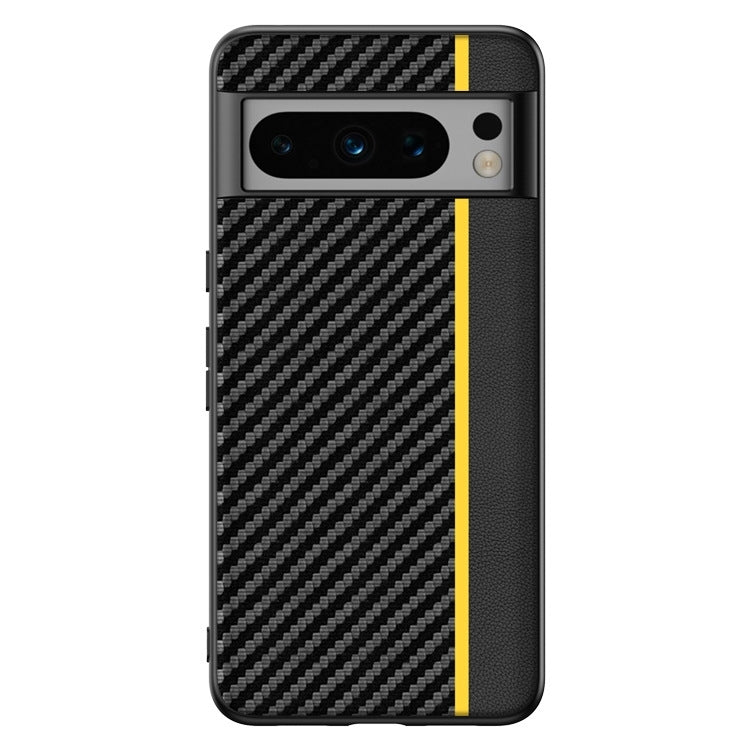 For Google Pixel 9 Pro Ultra-thin Carbon Fiber Texture Printing Phone Case(Black Yellow) - Google Cases by PMC TechLife | Online Shopping South Africa | PMC TechLife | Buy Now Pay Later Mobicred