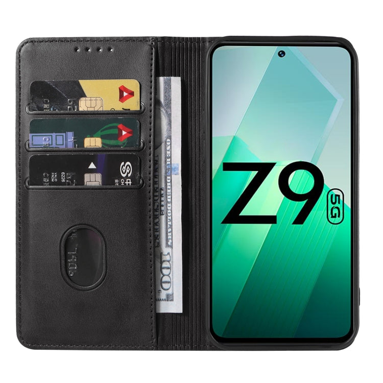 For vivo iQOO Z9 Magnetic Closure Leather Phone Case(Black) - vivo Cases by PMC TechLife | Online Shopping South Africa | PMC TechLife | Buy Now Pay Later Mobicred