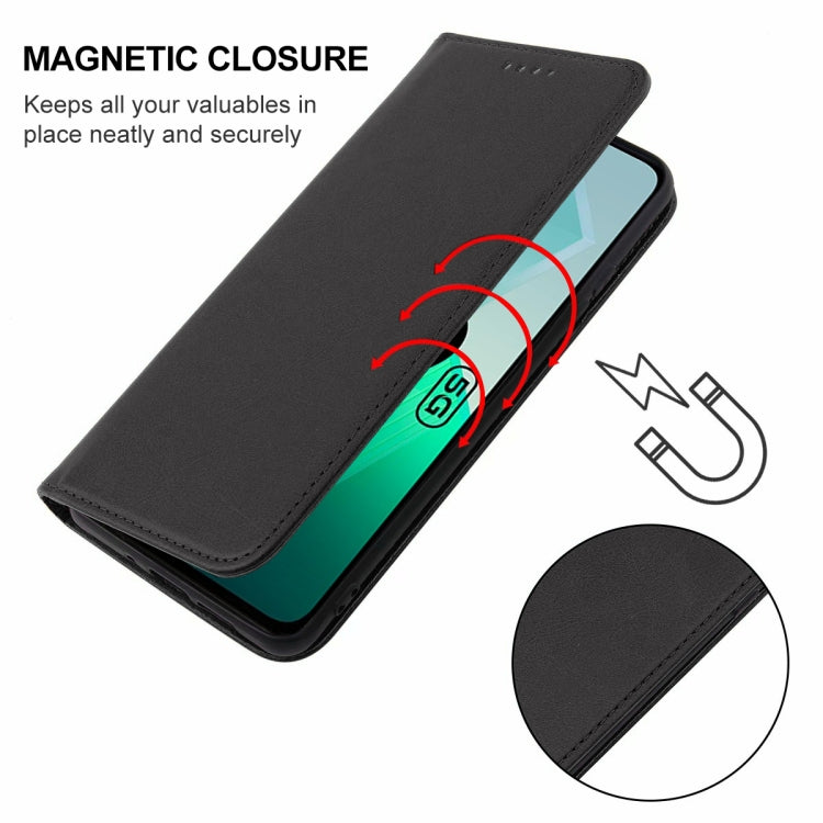 For vivo iQOO Z9 Magnetic Closure Leather Phone Case(Black) - vivo Cases by PMC TechLife | Online Shopping South Africa | PMC TechLife | Buy Now Pay Later Mobicred