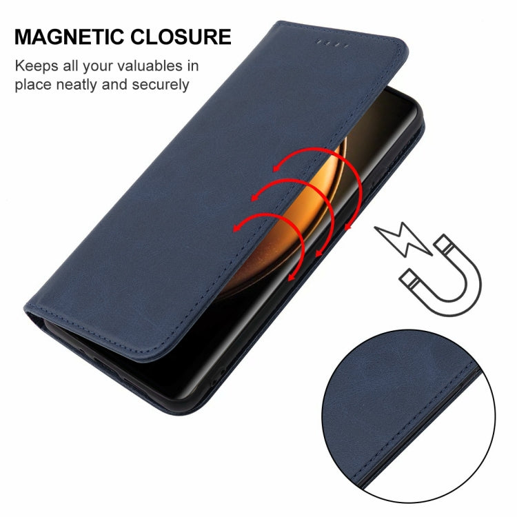 For vivo X100 Magnetic Closure Leather Phone Case(Blue) - X100 Cases by PMC TechLife | Online Shopping South Africa | PMC TechLife | Buy Now Pay Later Mobicred