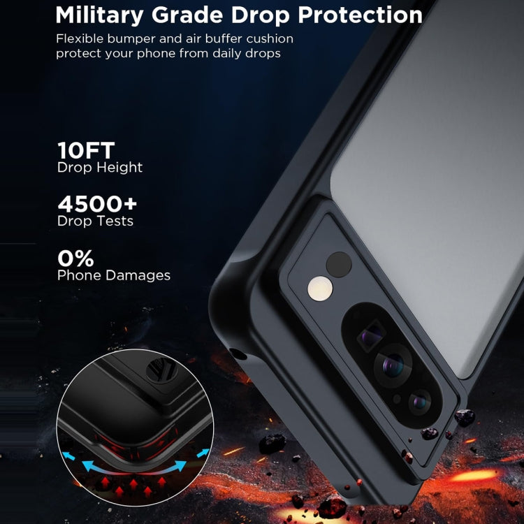 For Google Pixel 9 Pro Ultra-thin Translucent PC+TPU Phone Case(Black) - Google Cases by PMC TechLife | Online Shopping South Africa | PMC TechLife | Buy Now Pay Later Mobicred