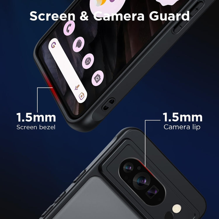 For Google Pixel 9 Pro Ultra-thin Translucent PC+TPU Phone Case(Black) - Google Cases by PMC TechLife | Online Shopping South Africa | PMC TechLife | Buy Now Pay Later Mobicred