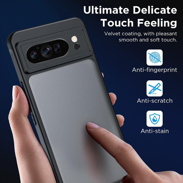 For Google Pixel 9 Pro Ultra-thin Translucent PC+TPU Phone Case(Black) - Google Cases by PMC TechLife | Online Shopping South Africa | PMC TechLife | Buy Now Pay Later Mobicred