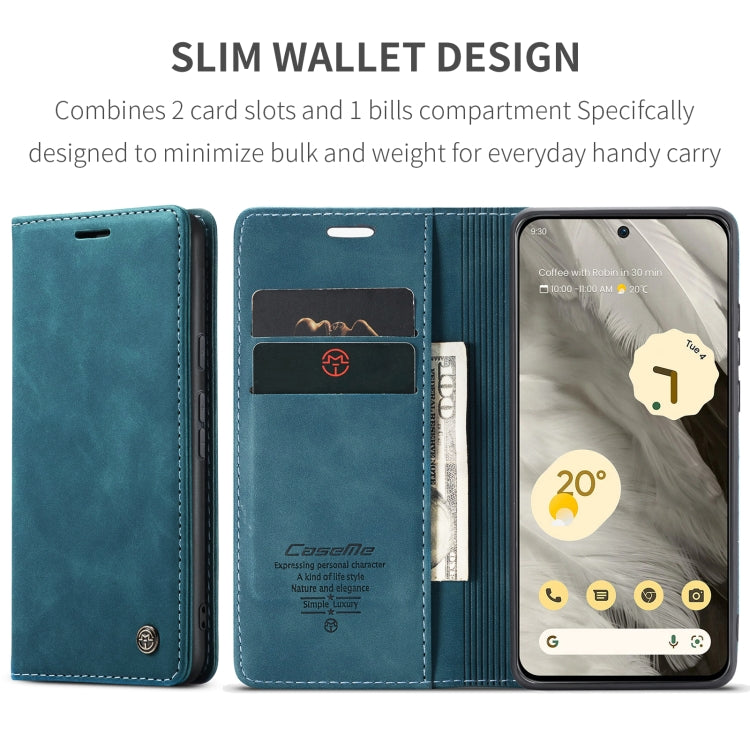 For Google Pixel 8 CaseMe 013 Multifunctional Horizontal Flip Leather Phone Case(Blue) - free shipping - PMC Jewellery - Order now!
