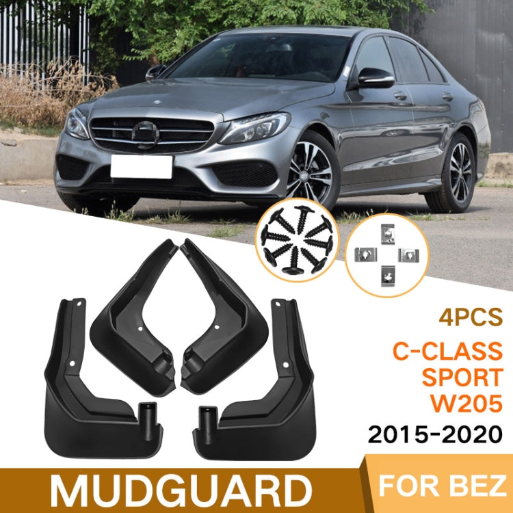 For Mercedes-Benz C-Class W205 Sport 2015-20 4pcs/Set Car Auto Soft Plastic Splash Flaps Fender Guard - Mudguards by PMC TechLife | Online Shopping South Africa | PMC TechLife | Buy Now Pay Later Mobicred