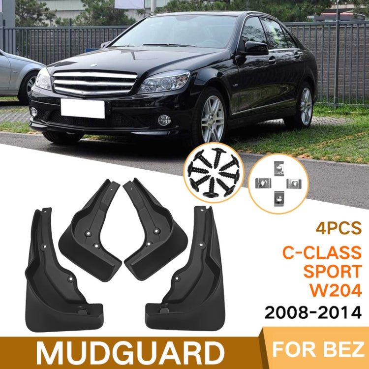 For Mercedes-Benz C-Class W205 Sport 2008-14 4pcs/Set Car Auto Soft Plastic Splash Flaps Fender Guard - Mudguards by PMC TechLife | Online Shopping South Africa | PMC TechLife | Buy Now Pay Later Mobicred