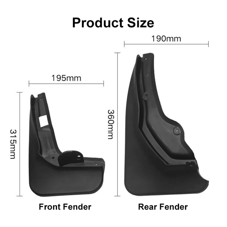 For Mercedes-Benz C-Class W205 2011-2014 4pcs/Set Car Auto Soft Plastic Splash Flaps Fender Guard - Mudguards by PMC TechLife | Online Shopping South Africa | PMC TechLife | Buy Now Pay Later Mobicred
