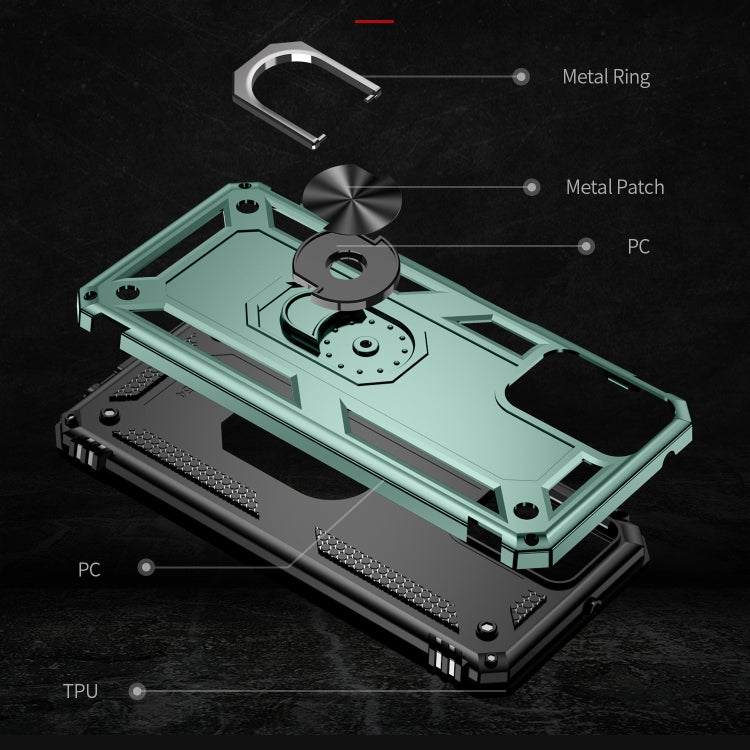 For Motorola Moto G Power 5G 2024 Shockproof TPU + PC Phone Case with Holder(Dark Green) - Motorola Cases by PMC Jewellery | Online Shopping South Africa | PMC Jewellery | Buy Now Pay Later Mobicred