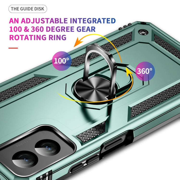 For Motorola Moto G Power 5G 2024 Shockproof TPU + PC Phone Case with Holder(Dark Green) - Motorola Cases by PMC Jewellery | Online Shopping South Africa | PMC Jewellery | Buy Now Pay Later Mobicred
