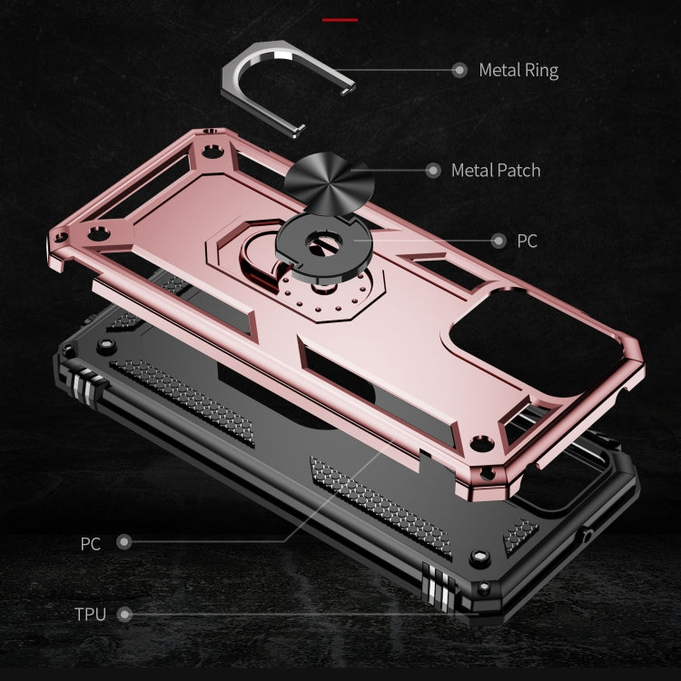 For Motorola Moto G Play 4G 2024 Shockproof TPU + PC Phone Case with Holder(Rose Gold) - Motorola Cases by PMC Jewellery | Online Shopping South Africa | PMC Jewellery | Buy Now Pay Later Mobicred