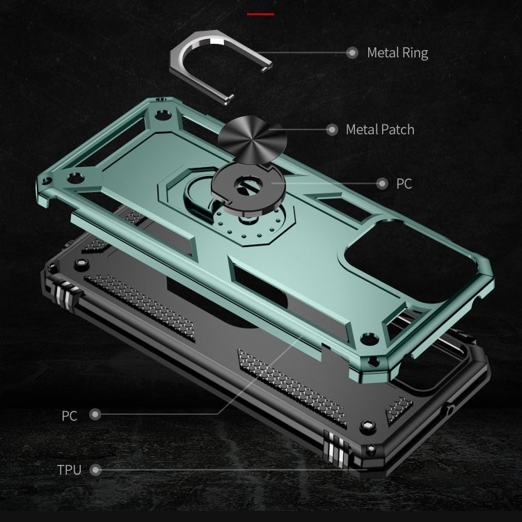 For Motorola Moto G Play 4G 2024 Shockproof TPU + PC Phone Case with Holder(Dark Green) - Motorola Cases by PMC Jewellery | Online Shopping South Africa | PMC Jewellery | Buy Now Pay Later Mobicred