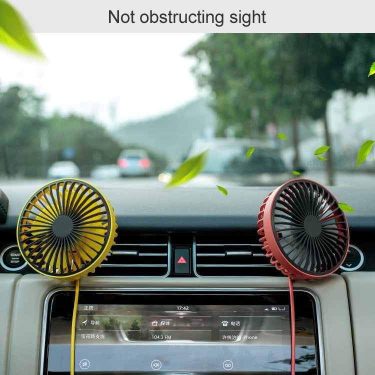 F829 Portable Car Air Outlet Electric Cooling Fan with LED Light(Yellow) - Heating & Fans by PMC TechLife | Online Shopping South Africa | PMC TechLife | Buy Now Pay Later Mobicred