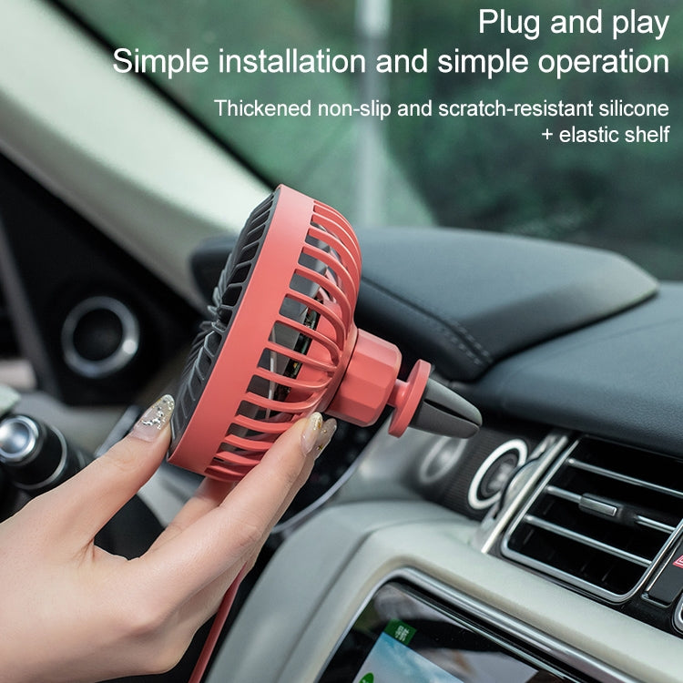 F829 Portable Car Air Outlet Electric Cooling Fan with LED Light(Yellow) - Heating & Fans by PMC TechLife | Online Shopping South Africa | PMC TechLife | Buy Now Pay Later Mobicred