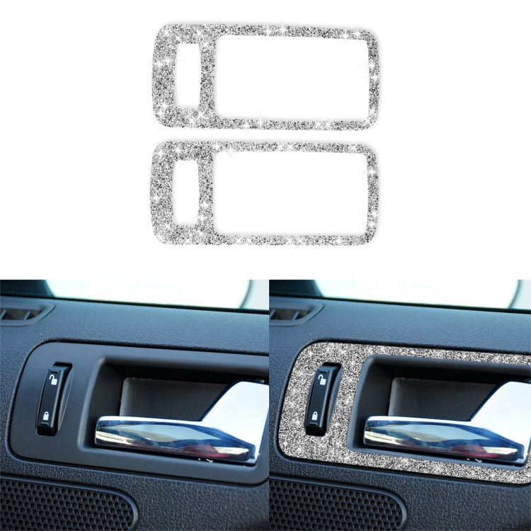For Ford Mustang 2009-2013 2pcs Car Door Inner Handle Diamond Decoration Sticker, Left Hand Drive - Car Interior Mouldings by PMC TechLife | Online Shopping South Africa | PMC TechLife | Buy Now Pay Later Mobicred