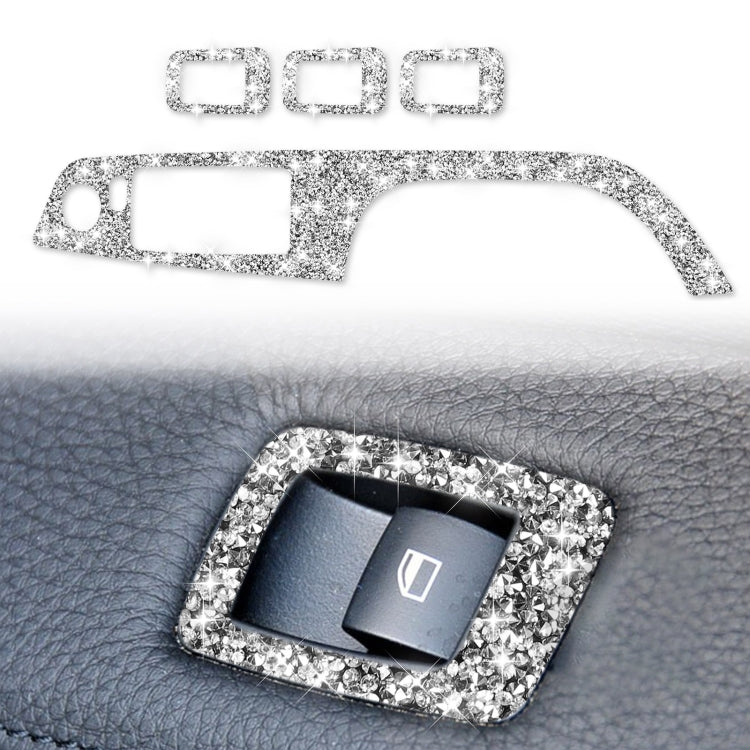 For BMW 3 Series E90 / 320i / 325i 2005-2012 Car Window Lift Panel 35.8cm Diamond Decorative Sticker, Left Drive - Car Interior Mouldings by PMC TechLife | Online Shopping South Africa | PMC TechLife | Buy Now Pay Later Mobicred