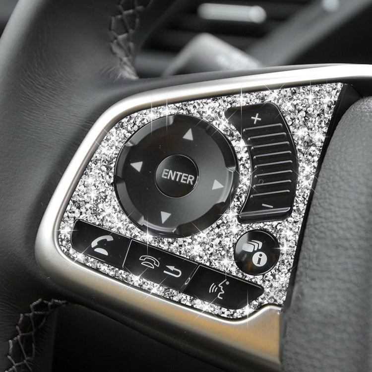 For Honda Civic 2016-2019 Car Steering Wheel Buttons High Configuration Diamond Decorative Sticker, Left and Right Drive - Car Interior Mouldings by PMC TechLife | Online Shopping South Africa | PMC TechLife | Buy Now Pay Later Mobicred