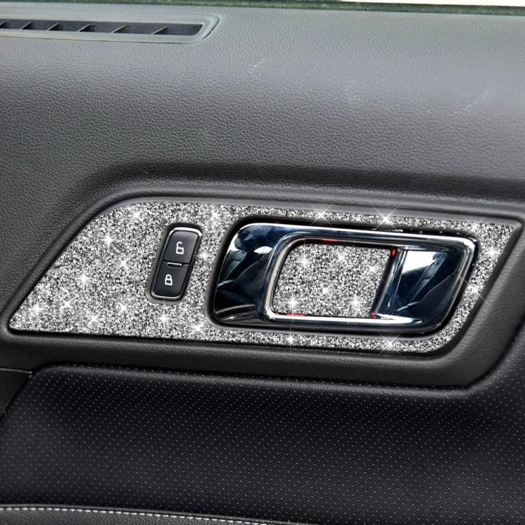 For Ford Mustang 2015-2020 4pcs Car Door Inner Handle Panel Diamond Decoration Sticker, Left Drive - Car Interior Mouldings by PMC TechLife | Online Shopping South Africa | PMC TechLife | Buy Now Pay Later Mobicred