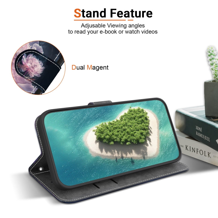 For OPPO A60 4G Crystal Texture Colored Drawing Leather Phone Case(Purple Peony) - OPPO Cases by PMC TechLife | Online Shopping South Africa | PMC TechLife | Buy Now Pay Later Mobicred