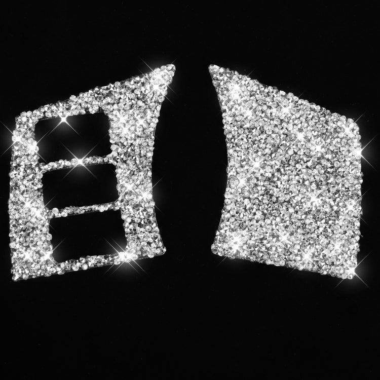 For Nissan 350Z 2003-2009 2pcs Car Steering Wheel Button Frame C Diamond Sticker,Left and Right Drive Universal - Car Interior Mouldings by PMC TechLife | Online Shopping South Africa | PMC TechLife | Buy Now Pay Later Mobicred