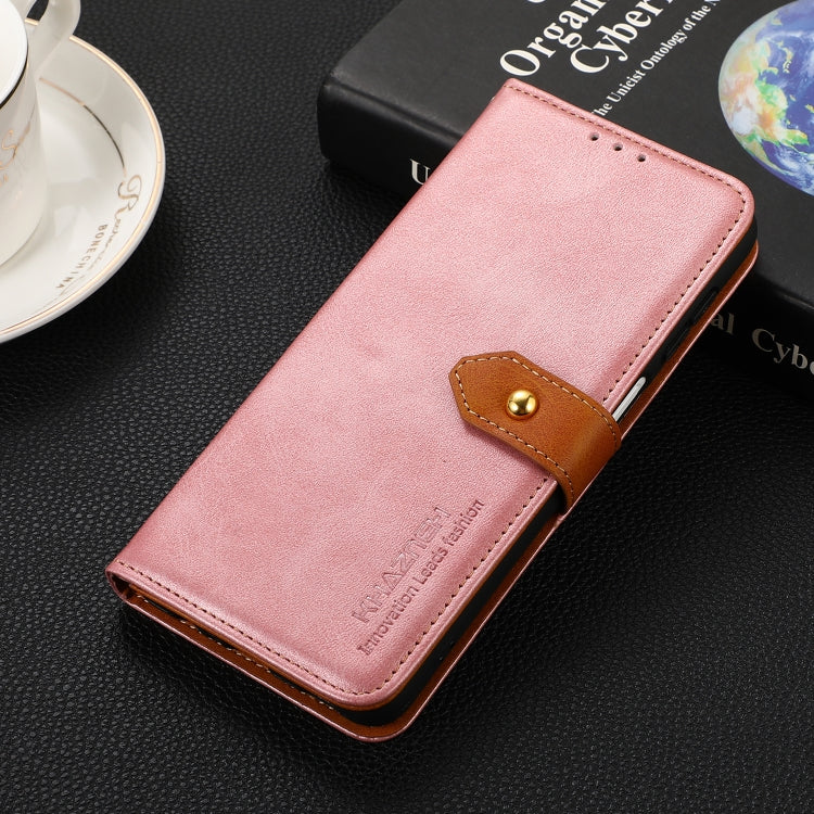 For Google Pixel 9 KHAZNEH Dual-color Cowhide Texture Flip Leather Phone Case(Rose Gold) - Google Cases by PMC TechLife | Online Shopping South Africa | PMC TechLife | Buy Now Pay Later Mobicred