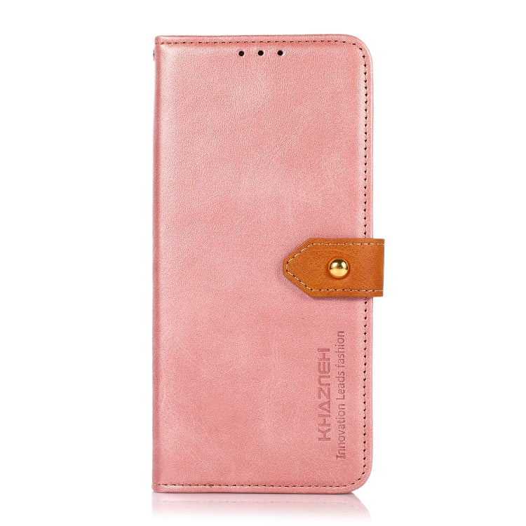 For Google Pixel 9 KHAZNEH Dual-color Cowhide Texture Flip Leather Phone Case(Rose Gold) - Google Cases by PMC TechLife | Online Shopping South Africa | PMC TechLife | Buy Now Pay Later Mobicred