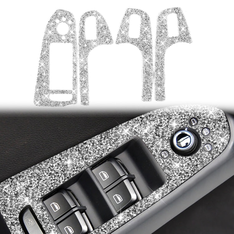 For Audi A4 / A5 / Q5 Car Door Lift Control Panel Diamond Decoration Sticker, Left Drive High Configured - Car Interior Mouldings by PMC TechLife | Online Shopping South Africa | PMC TechLife | Buy Now Pay Later Mobicred