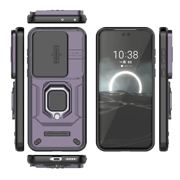 For Huawei Pura 70 Pro / Pura 70 Pro+ Sliding Camshield TPU + PC Shockproof Phone Case with Holder(Purple) - free shipping - PMC Jewellery - Order now!