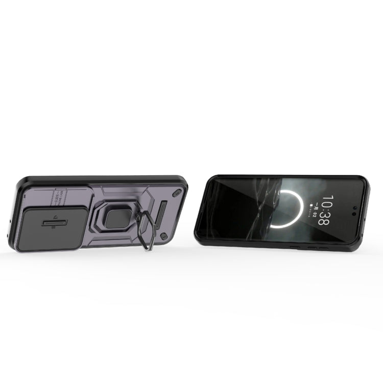 For Huawei Pura 70 Pro / Pura 70 Pro+ Sliding Camshield TPU + PC Shockproof Phone Case with Holder(Purple) - free shipping - PMC Jewellery - Order now!