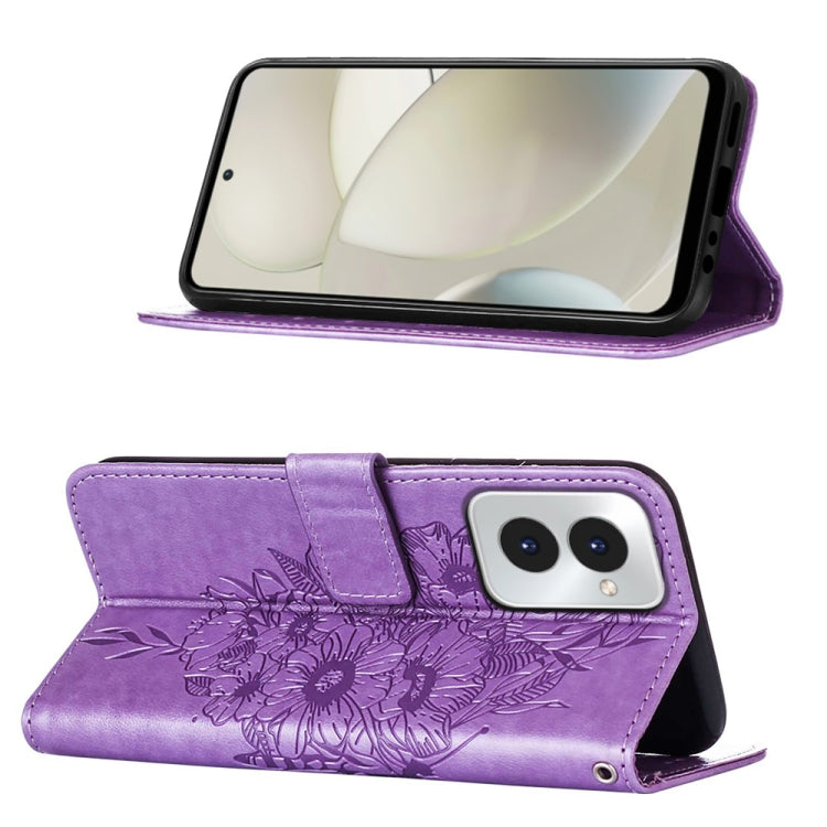 For Motorola Moto G Power 5G 2024 Embossed Butterfly Leather Phone Case(Purple) - free shipping - PMC Jewellery - Order now!
