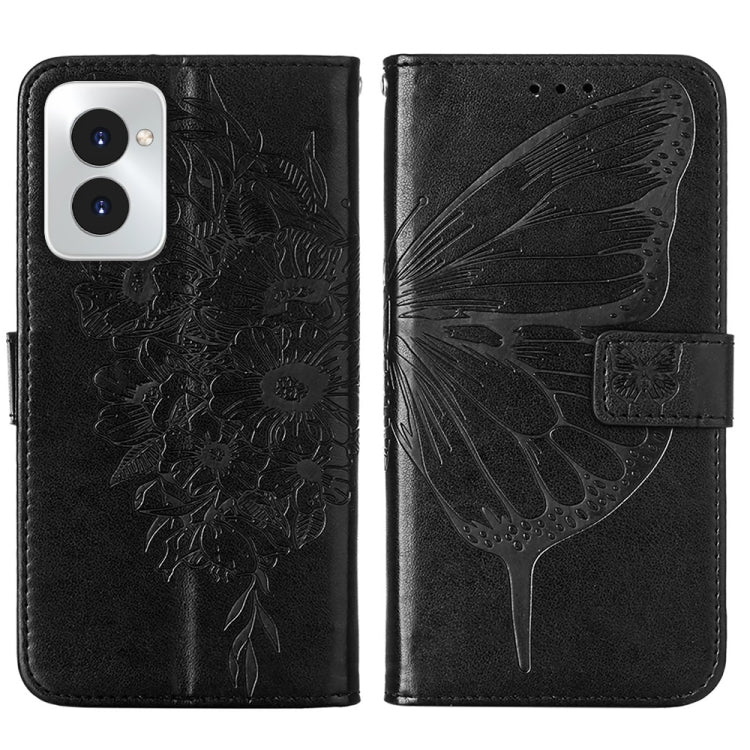 For Motorola Moto G Power 5G 2024 Embossed Butterfly Leather Phone Case(Black) - Motorola Cases by PMC Jewellery | Online Shopping South Africa | PMC Jewellery | Buy Now Pay Later Mobicred