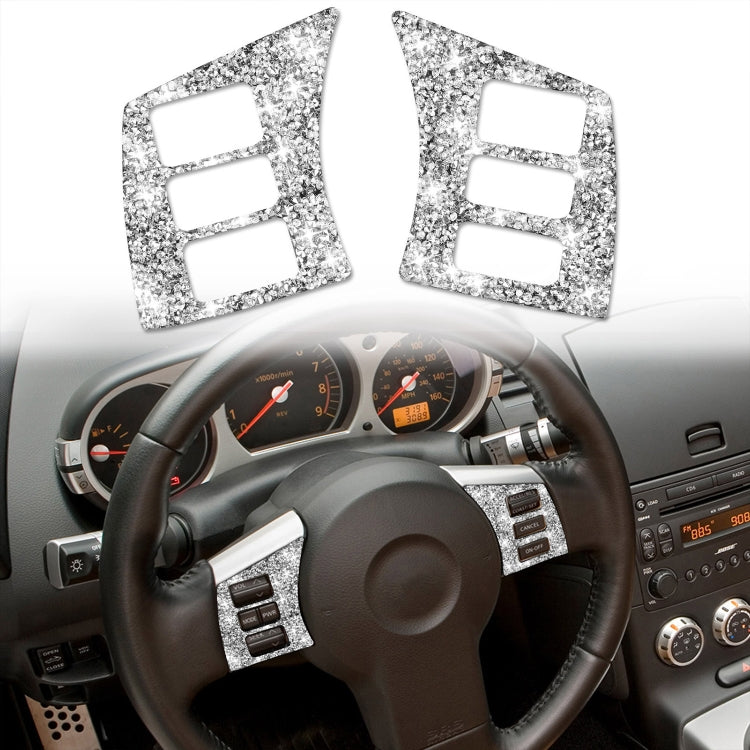 For Nissan 350Z 2006-2009 Car Steering Wheel Button Frame Diamond Sticker,Left and Right Drive Universal - Car Interior Mouldings by PMC TechLife | Online Shopping South Africa | PMC TechLife | Buy Now Pay Later Mobicred