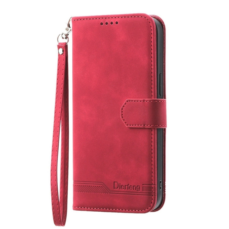 For iPhone 16e Dierfeng Dream Line TPU Hybrid PU Leather Phone Case(Red) - free shipping - PMC TechLife - Order now!