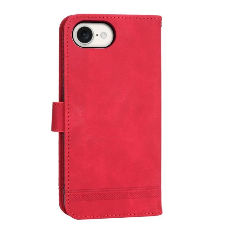 For iPhone 16e Dierfeng Dream Line TPU Hybrid PU Leather Phone Case(Red) - free shipping - PMC TechLife - Order now!