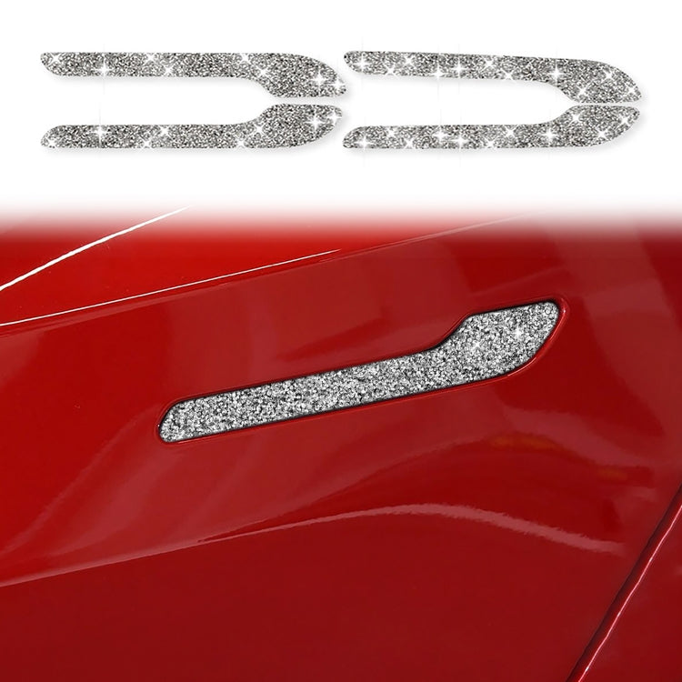 For Tesla Model 3 4pcs Car Outside Handle Diamond Sticker,Left and Right Drive Universal - Car Interior Mouldings by PMC TechLife | Online Shopping South Africa | PMC TechLife | Buy Now Pay Later Mobicred