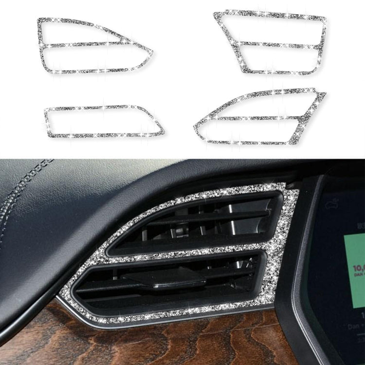 For Tesla Model X Car Central Control Instrument Air Outlet Diamond Sticker, Left Drive - Car Interior Mouldings by PMC TechLife | Online Shopping South Africa | PMC TechLife | Buy Now Pay Later Mobicred