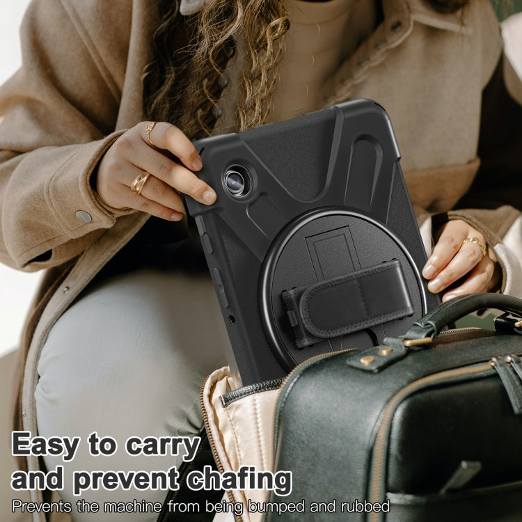 For Samsung Galaxy Tab A9 Rotary Handle Grab TPU + PC Tablet Case(Black) - Galaxy Tab A9 by PMC TechLife | Online Shopping South Africa | PMC TechLife