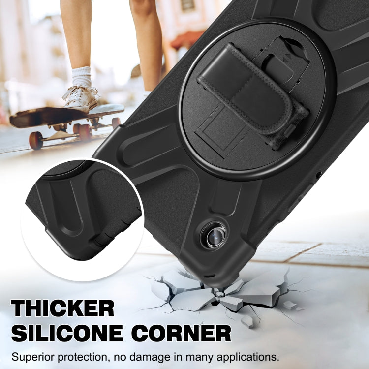 For Samsung Galaxy Tab A9 Rotary Handle Grab TPU + PC Tablet Case(Black) - Galaxy Tab A9 by PMC TechLife | Online Shopping South Africa | PMC TechLife