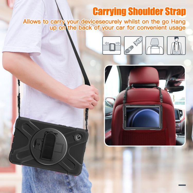 For Samsung Galaxy Tab A9 Rotary Handle Grab TPU + PC Tablet Case(Black) - Galaxy Tab A9 by PMC TechLife | Online Shopping South Africa | PMC TechLife