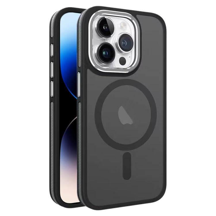 For iPhone 14 Pro Max Two-color Frosted MagSafe Magnetic Phone Case(Black) - iPhone 14 Pro Max Cases by PMC TechLife | Online Shopping South Africa | PMC TechLife