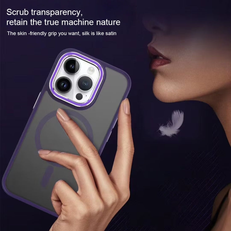For iPhone 14 Pro Max Two-color Frosted MagSafe Magnetic Phone Case(Purple) - iPhone 14 Pro Max Cases by PMC TechLife | Online Shopping South Africa | PMC TechLife
