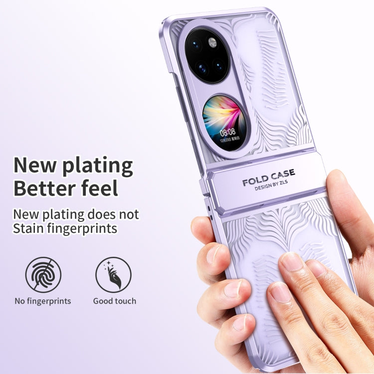For Huawei P50 Pocket Angel Wings Electroplated Frosted Phone Case(Purple) - Huawei Cases by PMC TechLife | Online Shopping South Africa | PMC TechLife