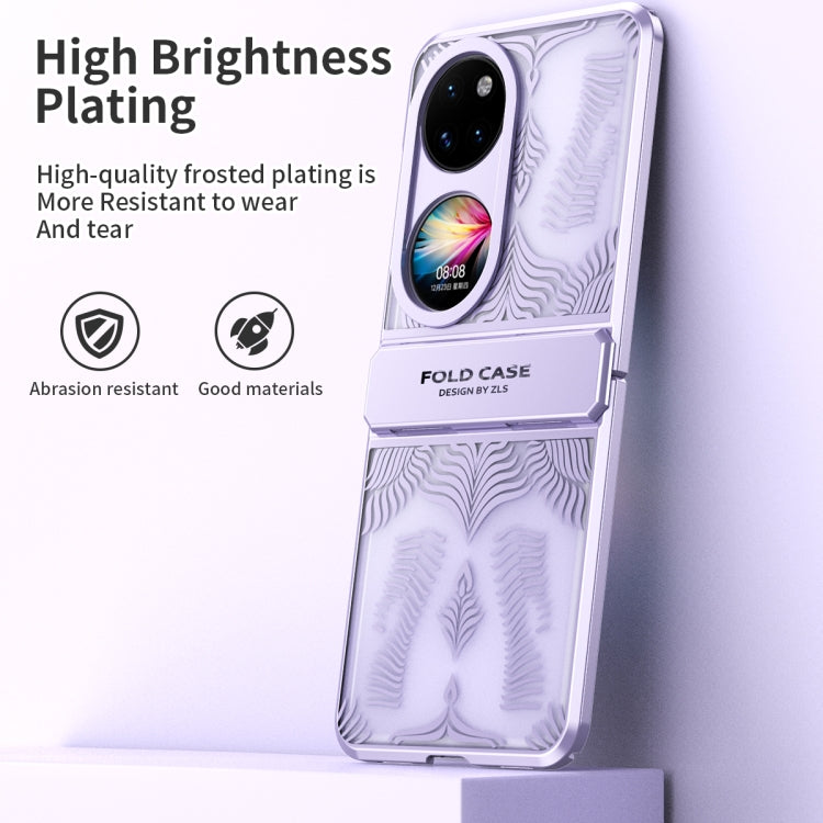 For Huawei P50 Pocket Angel Wings Electroplated Frosted Phone Case(Purple) - Huawei Cases by PMC TechLife | Online Shopping South Africa | PMC TechLife