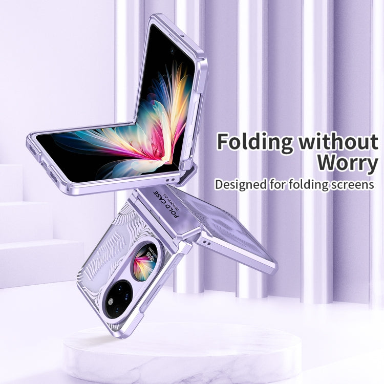 For Huawei P50 Pocket Angel Wings Electroplated Frosted Phone Case(Purple) - Huawei Cases by PMC TechLife | Online Shopping South Africa | PMC TechLife