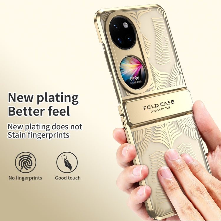 For Huawei P50 Pocket Angel Wings Electroplated Frosted Phone Case(Gold) - Huawei Cases by PMC TechLife | Online Shopping South Africa | PMC TechLife | Buy Now Pay Later Mobicred