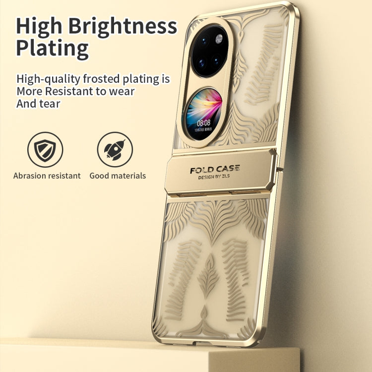 For Huawei P50 Pocket Angel Wings Electroplated Frosted Phone Case(Gold) - Huawei Cases by PMC TechLife | Online Shopping South Africa | PMC TechLife | Buy Now Pay Later Mobicred