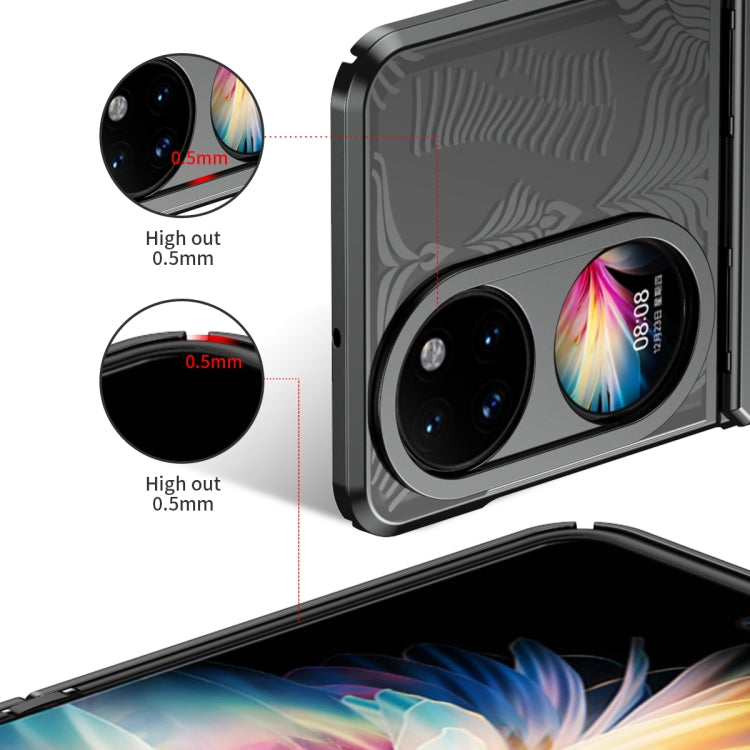 For Huawei P50 Pocket Angel Wings Electroplated Frosted Phone Case(Black) - Huawei Cases by PMC TechLife | Online Shopping South Africa | PMC TechLife | Buy Now Pay Later Mobicred