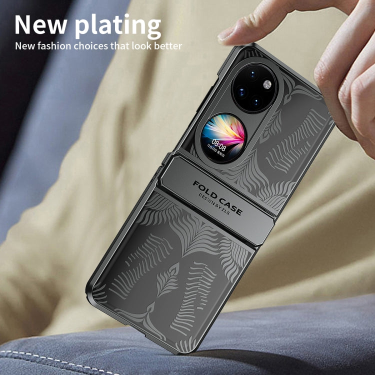 For Huawei P50 Pocket Angel Wings Electroplated Frosted Phone Case(Black) - Huawei Cases by PMC TechLife | Online Shopping South Africa | PMC TechLife | Buy Now Pay Later Mobicred