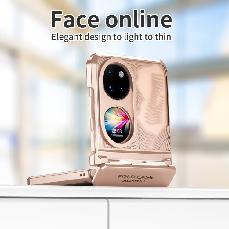For Huawei P50 Pocket Angel Wings Electroplated Frosted Phone Case(Rose Gold) - Huawei Cases by PMC TechLife | Online Shopping South Africa | PMC TechLife | Buy Now Pay Later Mobicred